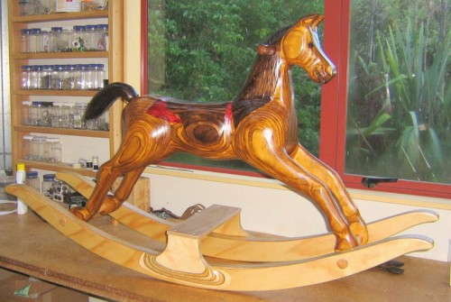 Small rocking horse - carved mane and tail